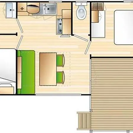 Parque de Campismo Mobil Avec Terrasse - 4 Pers. - Api-1-52-1595