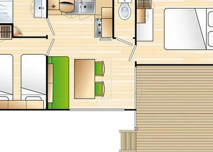 Kamp alanı Mobil Avec Terrasse - 4 Pers. - Api-1-52-1595